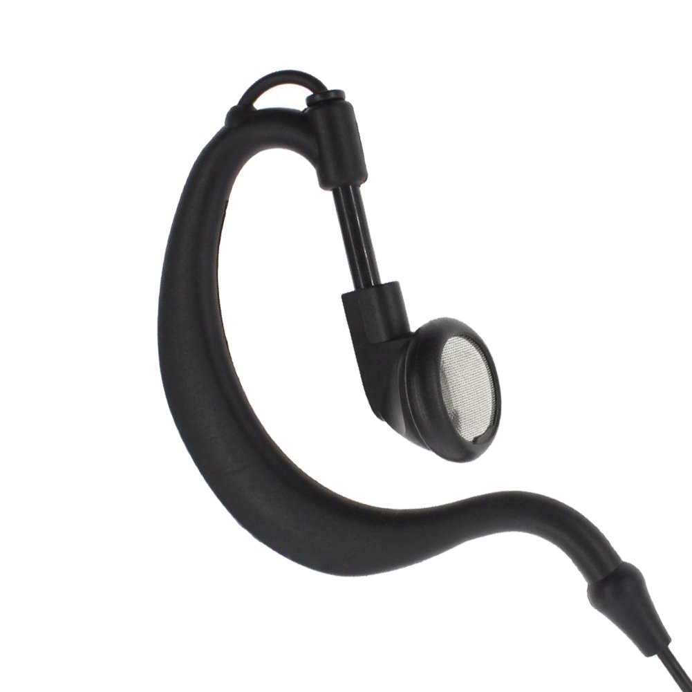 KENMAX® G-Shape Ear Hook Headset with PTT Mic - Compatible with Motorola APX-1000, DP4800, DGP-5550, XiR P8200 & XPR-7350 - Ideal for Police, Security & Construction Communication
