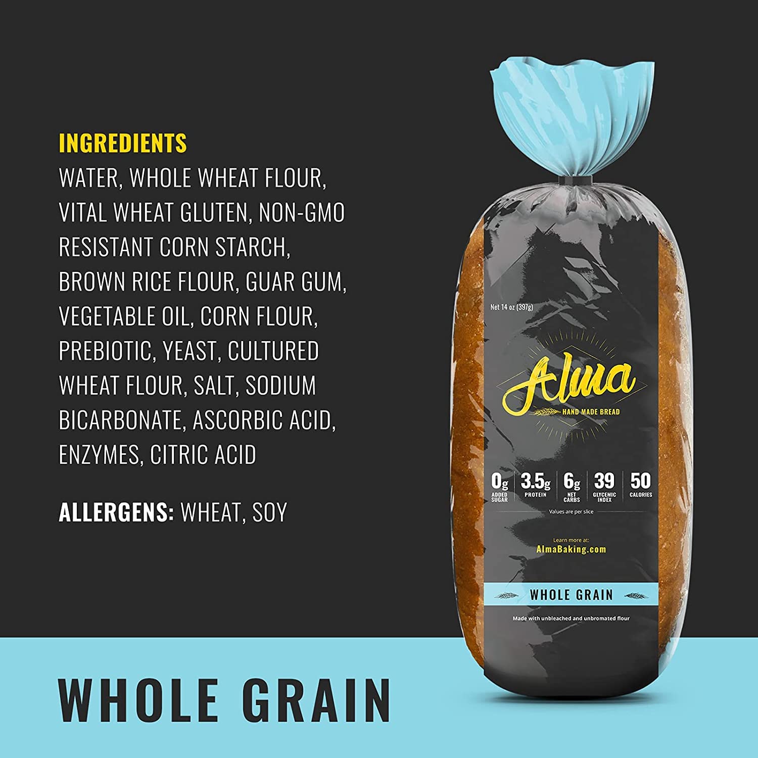 Low Carb Keto Bread - Sugar Free, Low Glycemic, Low Calorie Sliced Sandwich Loaf - Alma Baking Bread Variety Sampler (14oz, Pack of 3) - Perfect for Keto Diet, Diabetics & Healthy Breakfast Toast