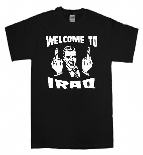 Iraq Middle Finger T-Shirt - Funny Sarcastic Graphic Tee for Men & Women | Perfect for Prank Gifts, Political Humor, and Casual Wear
