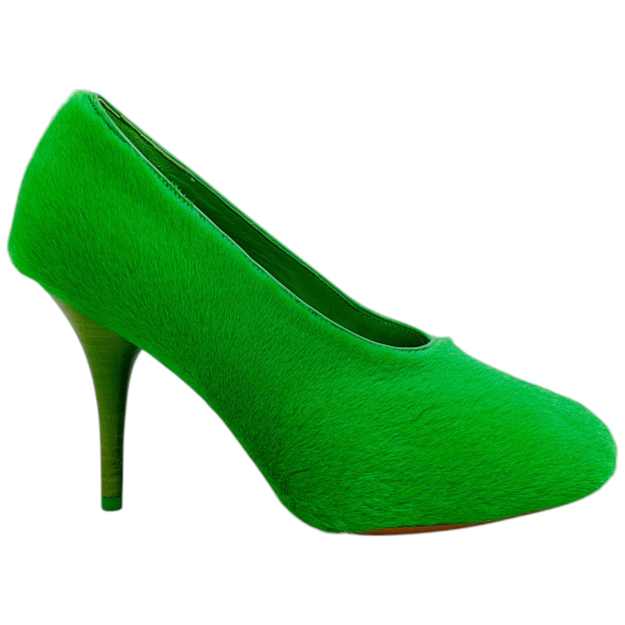 Givenchy Absynthe Green Shearling Show Pumps - Luxury Women's High Heels for Evening Parties & Special Occasions