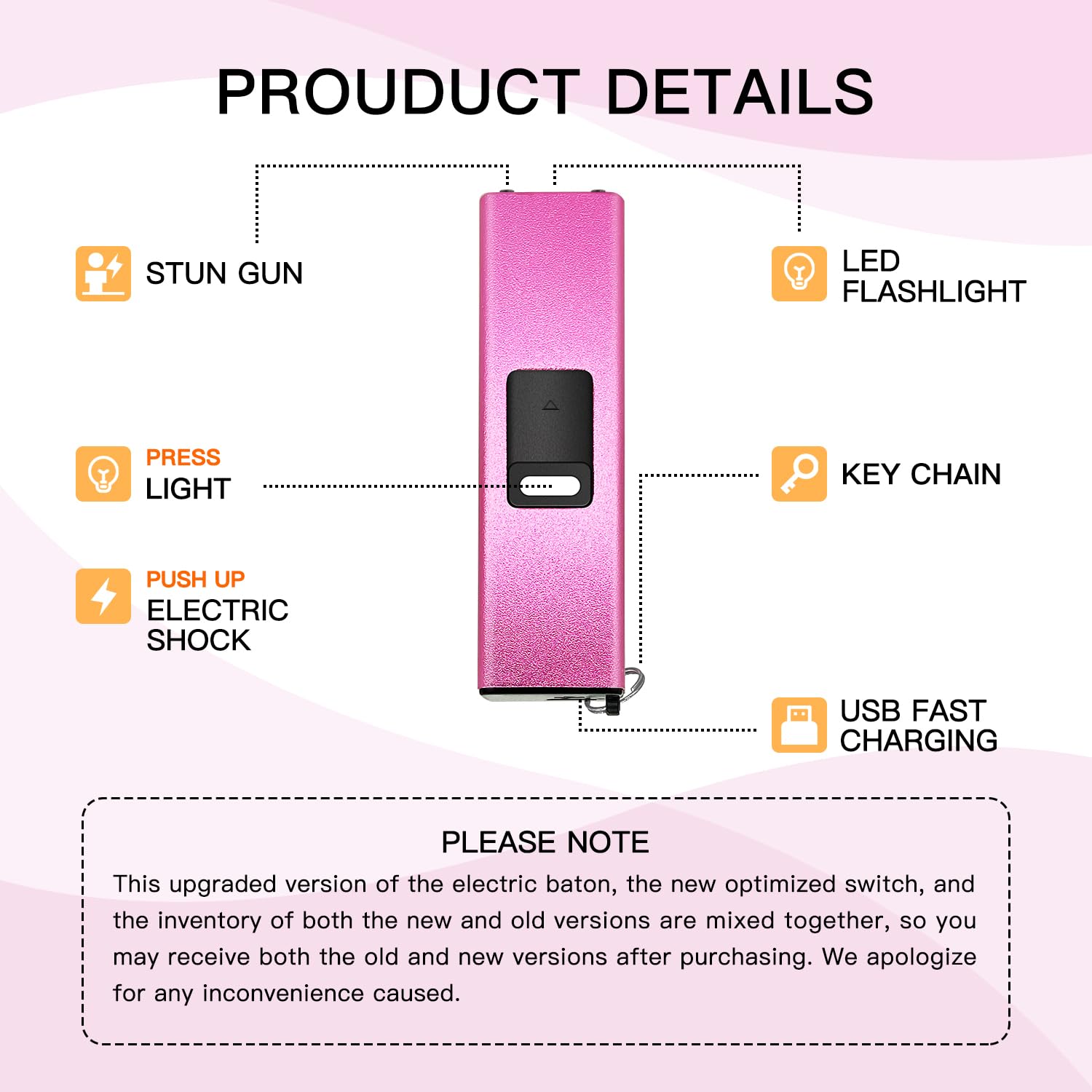 REAX Mini Stun Gun for Women - USB Rechargeable Self Defense Keychain with LED Flashlight & High Voltage Protection (Perfect for Night Jogging, Parking Lots & Personal Safety)