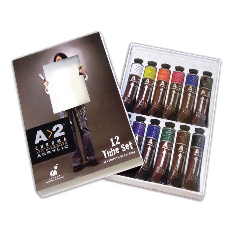 Premium A2 Lightfast Heavy Body Acrylic Paint Set - 12 Vibrant Colors (20ml Tubes) - Professional Artist Quality for Canvas, Murals & Fine Art Painting