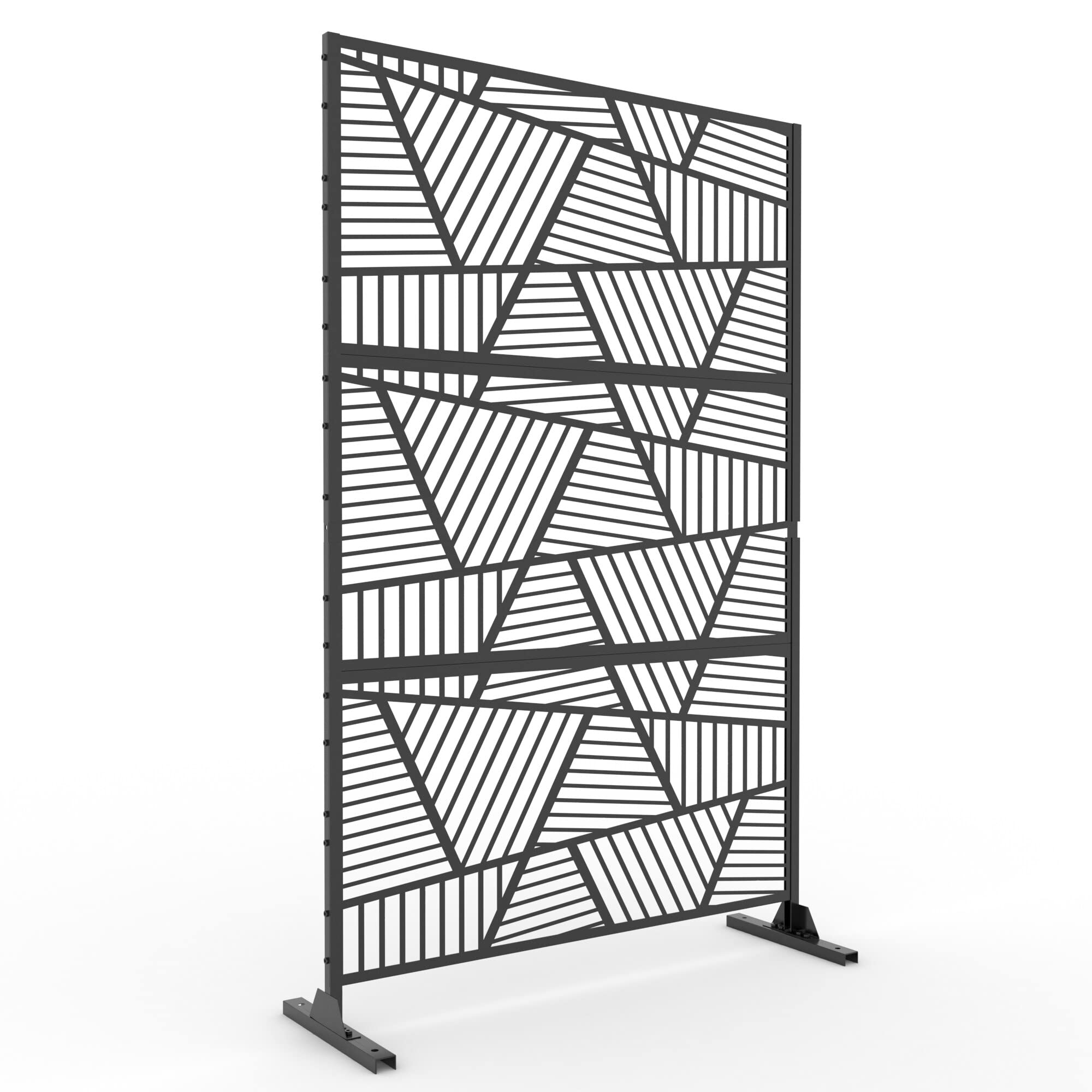 10ft Black Metal Freestanding Outdoor Privacy Screen for Patio Garden - Perfect for Backyard, Balcony & Poolside Privacy Protection