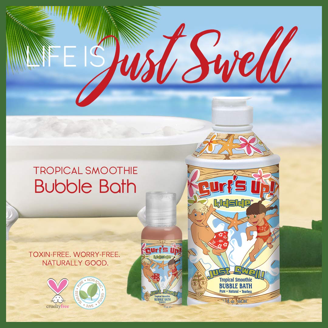 Tearless Bubble Bath for Kids - Tropical Smoothie Scent (12 fl oz) | Gentle Bath Time Fun
