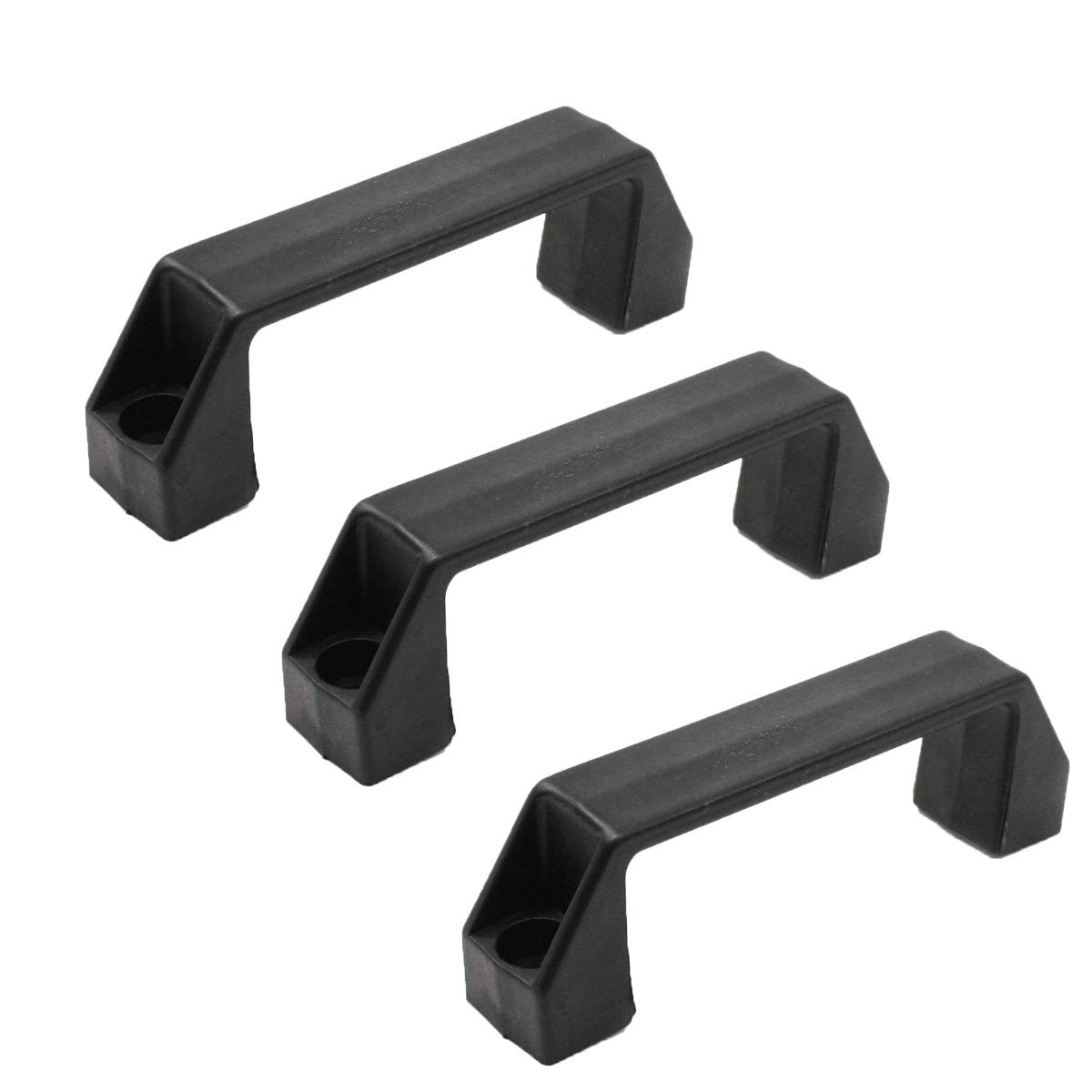 XMHF 3-Piece Black Plastic Grab Handle Set - 8mm Mounting Hole for Entry Doors, RV Assist Bars & Mobility Support | Perfect for Elderly Safety, Bathroom Accessibility & Vehicle Handrails