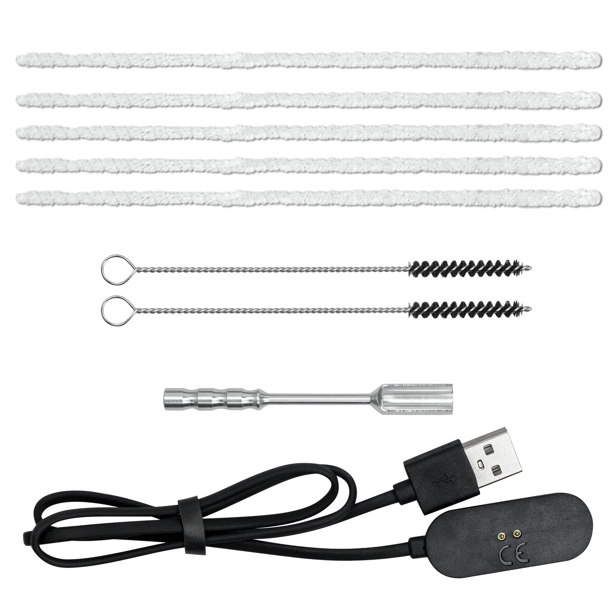 MP Mypole 2&3 Charger USB Cable with Loading Spoon Replacement Accessories - [5+2] Brushes Kit for Daily Cleaning - Perfect for Home, Office & Travel Charging & Organization