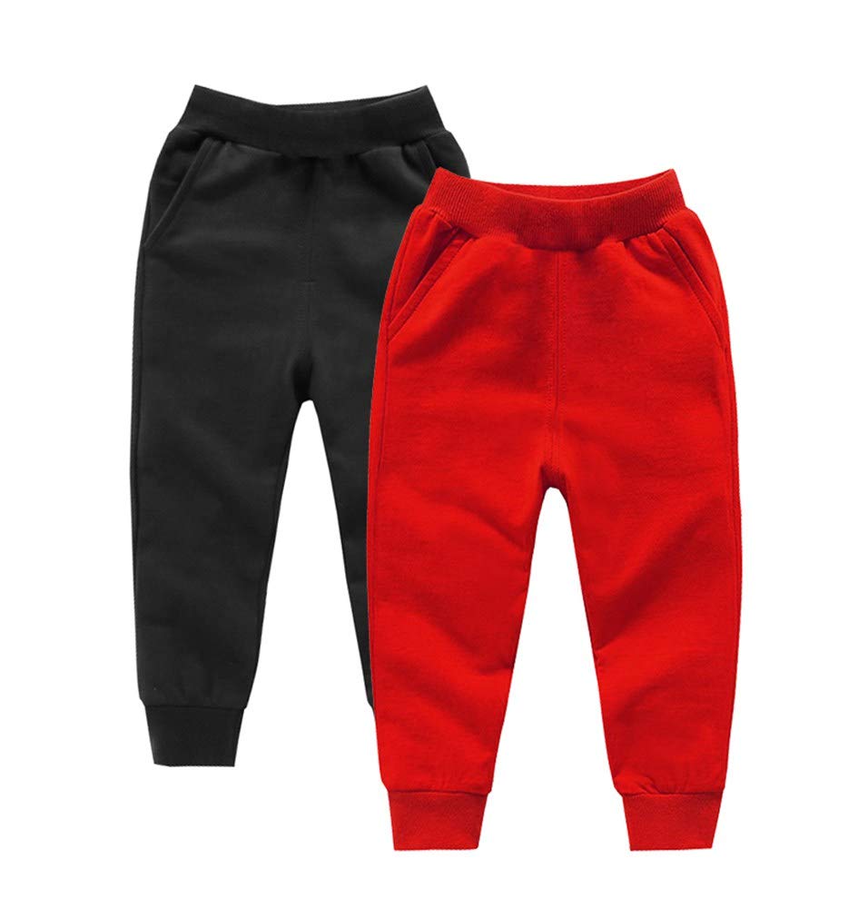 DCUTERQ Baby Boys & Girls Cotton Sweatpants - Soft Casual Jogger Pants with Pockets for Playtime & Sports | Athletic Trousers for Toddler Outdoor Activities