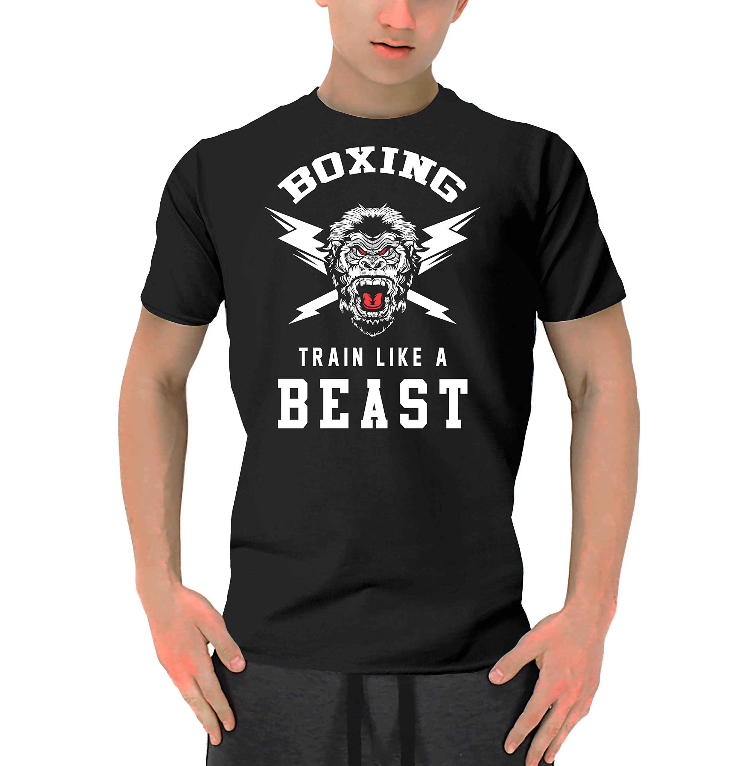 Funny Sarcastic Boxing Gym T-Shirt for Men - Vintage Workout Graphic Tee with Motivational Sayings - Black Short Sleeve Shirt for Boxing Training, Weightlifting & Fitness Enthusiasts