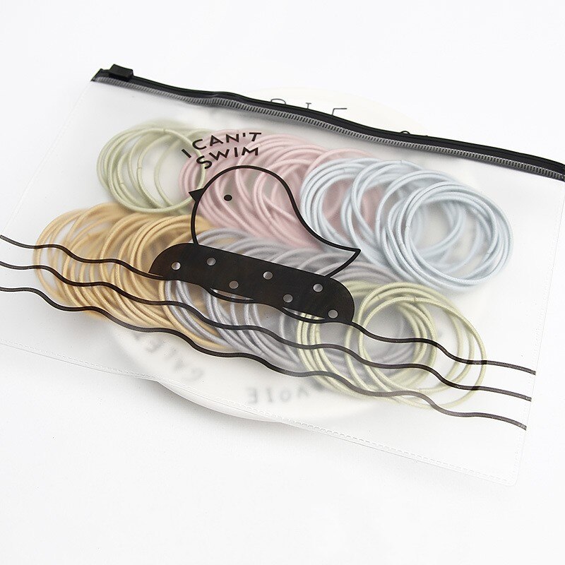 50pcs Girls Candy Color Elastic Hair Bands for Kids - Soft Stretch Hair Ties for School, Sports & Daily Hairstyles