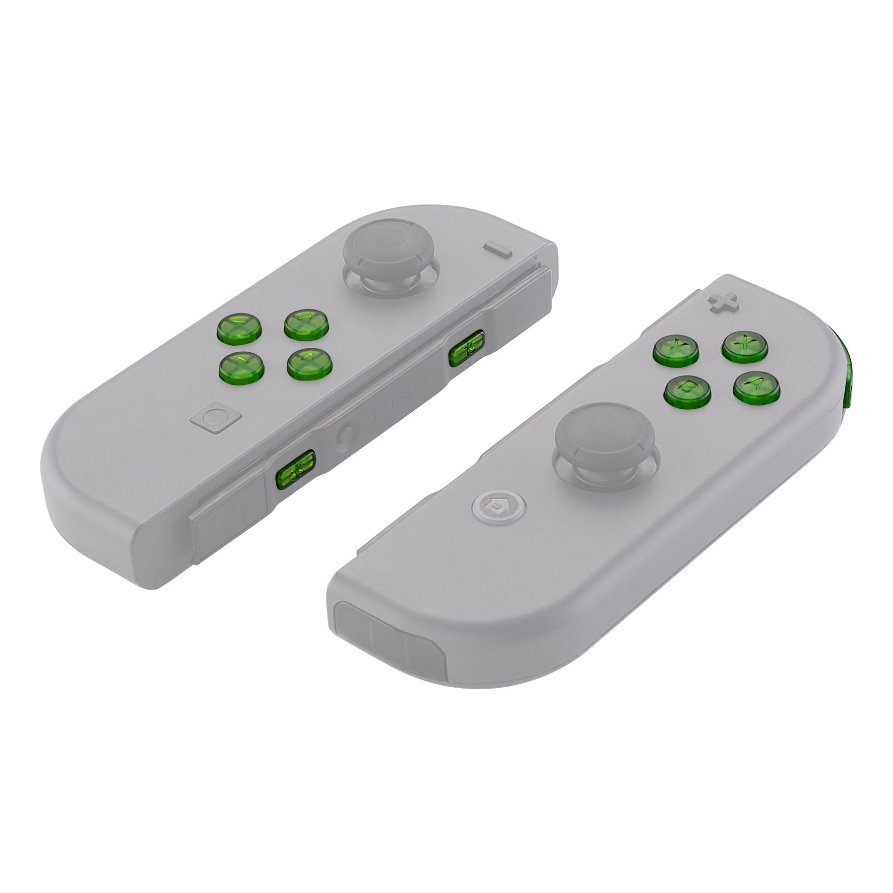 ExtremeRate Clear Green Replacement Buttons & Triggers for Nintendo Switch JoyCon & OLED JoyCon - Full Repair Kit with Tools (Excludes Shell) - Perfect for DIY Controller Repair & Gaming Enhancement