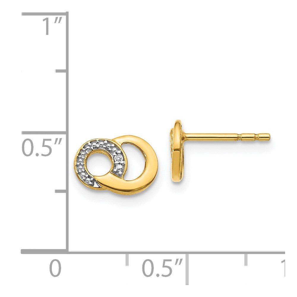 Gold Diamond Circle Post Earrings for Women - EM5501 001 YA | Elegant Stud Earrings for Everyday Wear, Parties & Special Occasions
