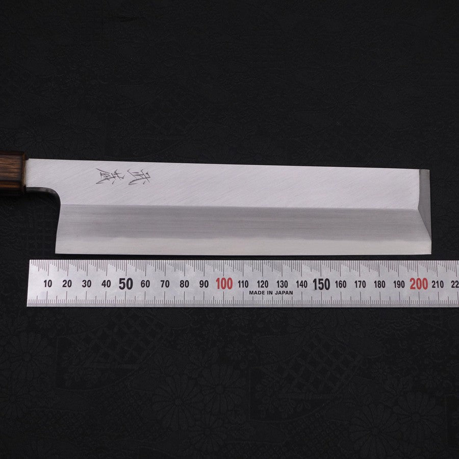 Premium Usuba Knife (Kanto) - White Steel #2 Kasumi Sumi Urushi Handle 210mm - Japanese Chef Knife for Slicing Vegetables & Sushi Preparation