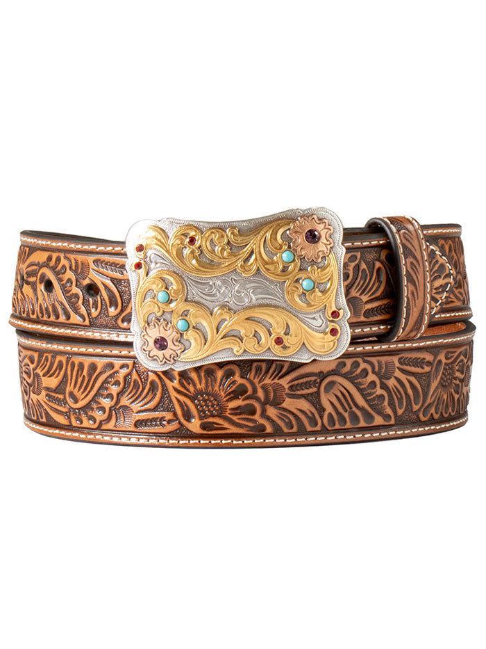 Nocona N320005648 Women's Floral Embossed Leather Boots with Scallop Design - Perfect for Western Fashion, Country Outfits & Cowgirl Style