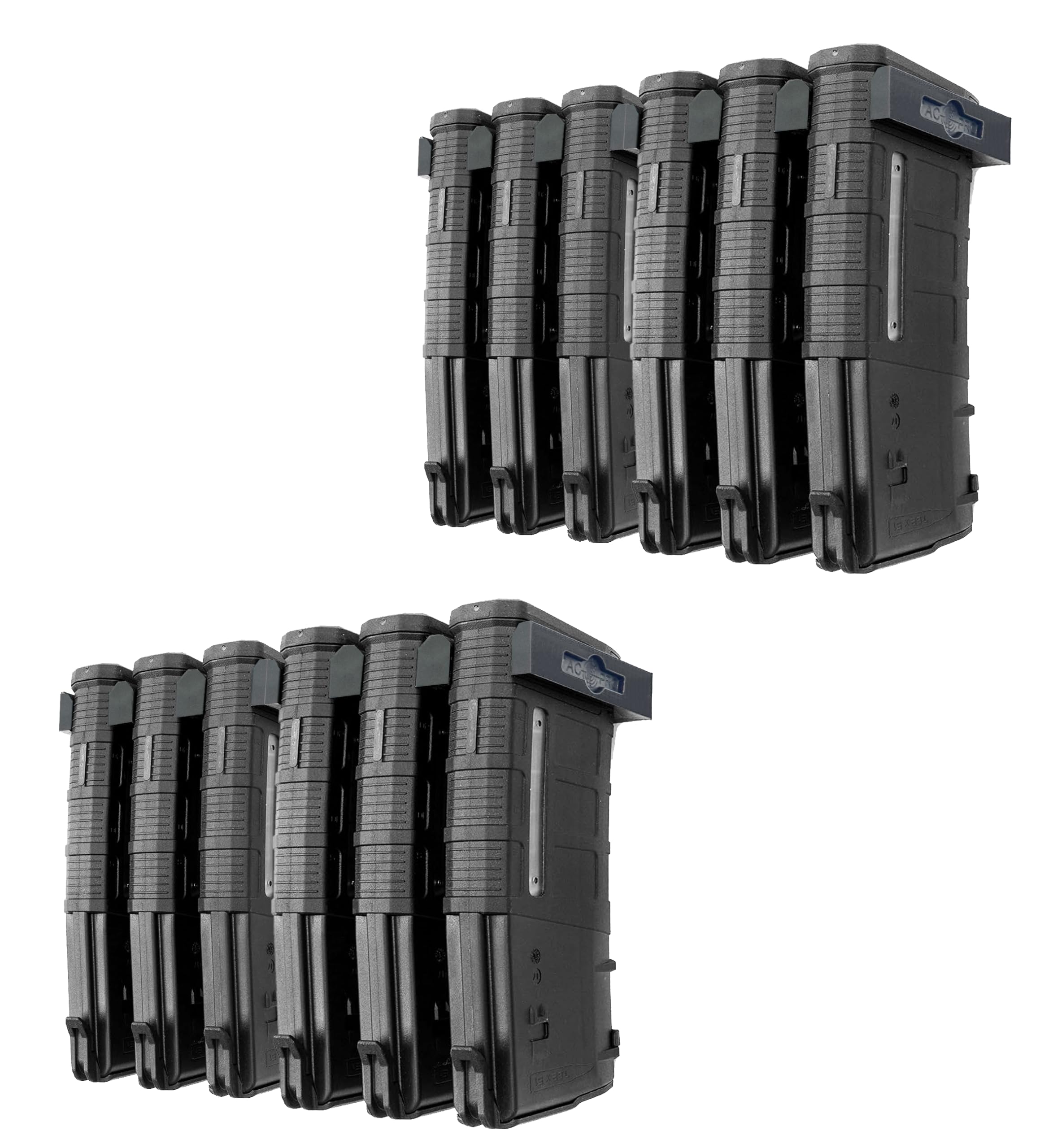 AR-15 PMAG Wall Mount | Magazine Display & Wall Storage Organizer | Low Profile Gun Safe Wall Mount for Garage & Gun Room | Tactical Gear Organization Solution for Home Defense & Shooting Range Setup