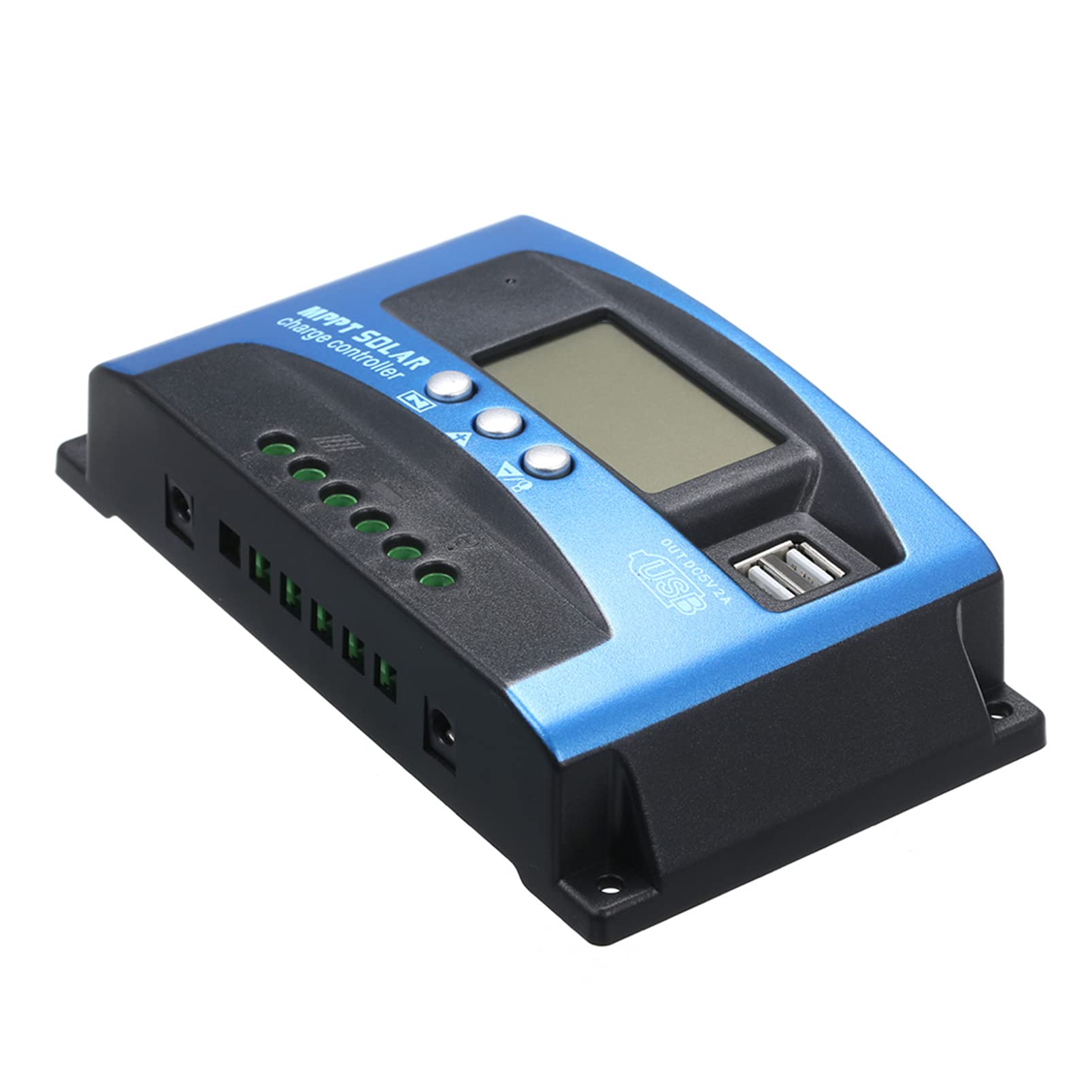 EXCLUZO 30A MPPT Solar Charge Controller with Dual USB Ports & LCD Display - Auto Solar Panel Charger Regulator for RV, Boat, Off-Grid Power Systems