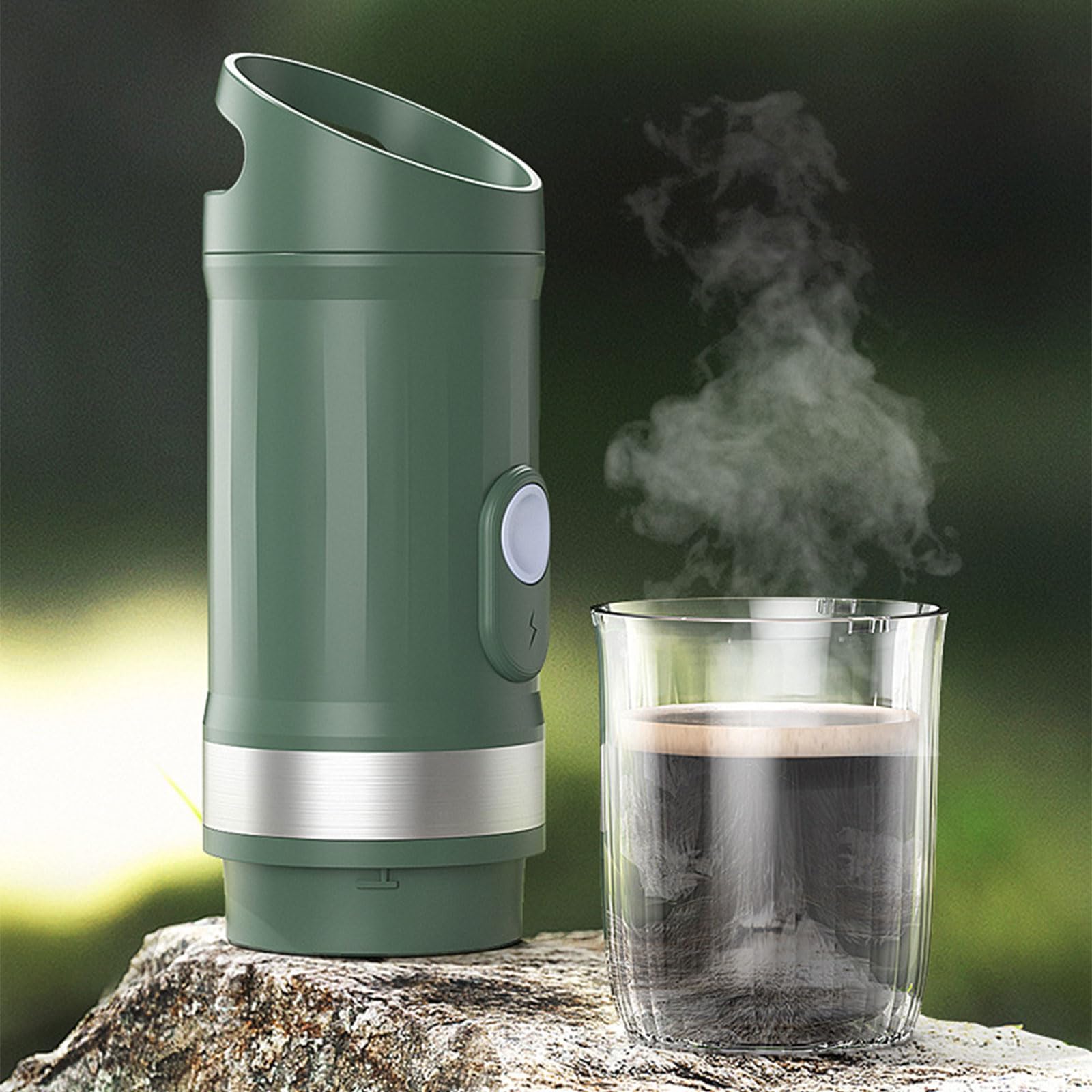Portable Rechargeable Electric Espresso Machine for Capsule & Ground Coffee - Perfect for Car, Camping, and Travel Adventures