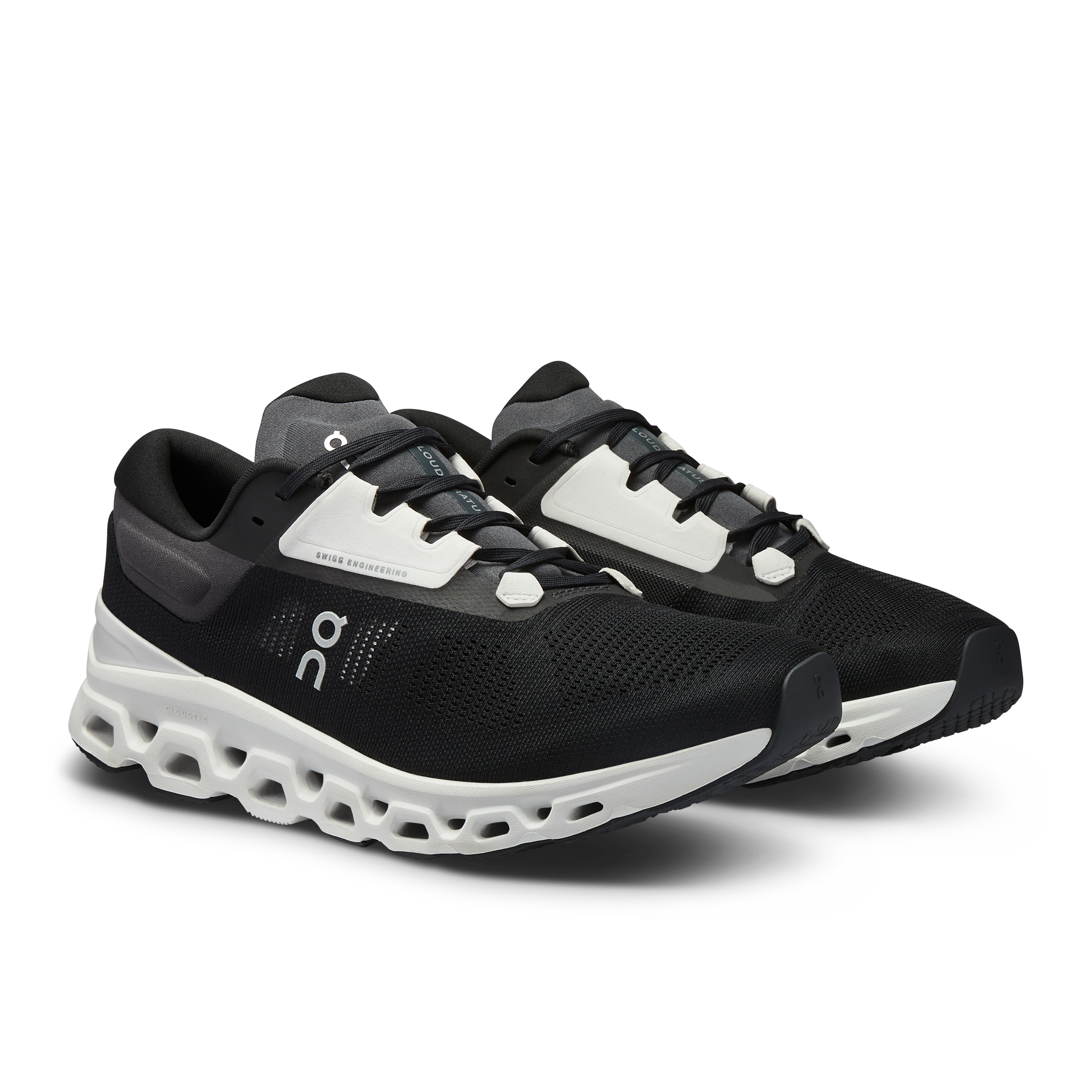On Running Men's Cloudstratus 3 Running Shoes - Black/Frost - Lightweight Cushioned Sneakers for Road Running & Marathon Training