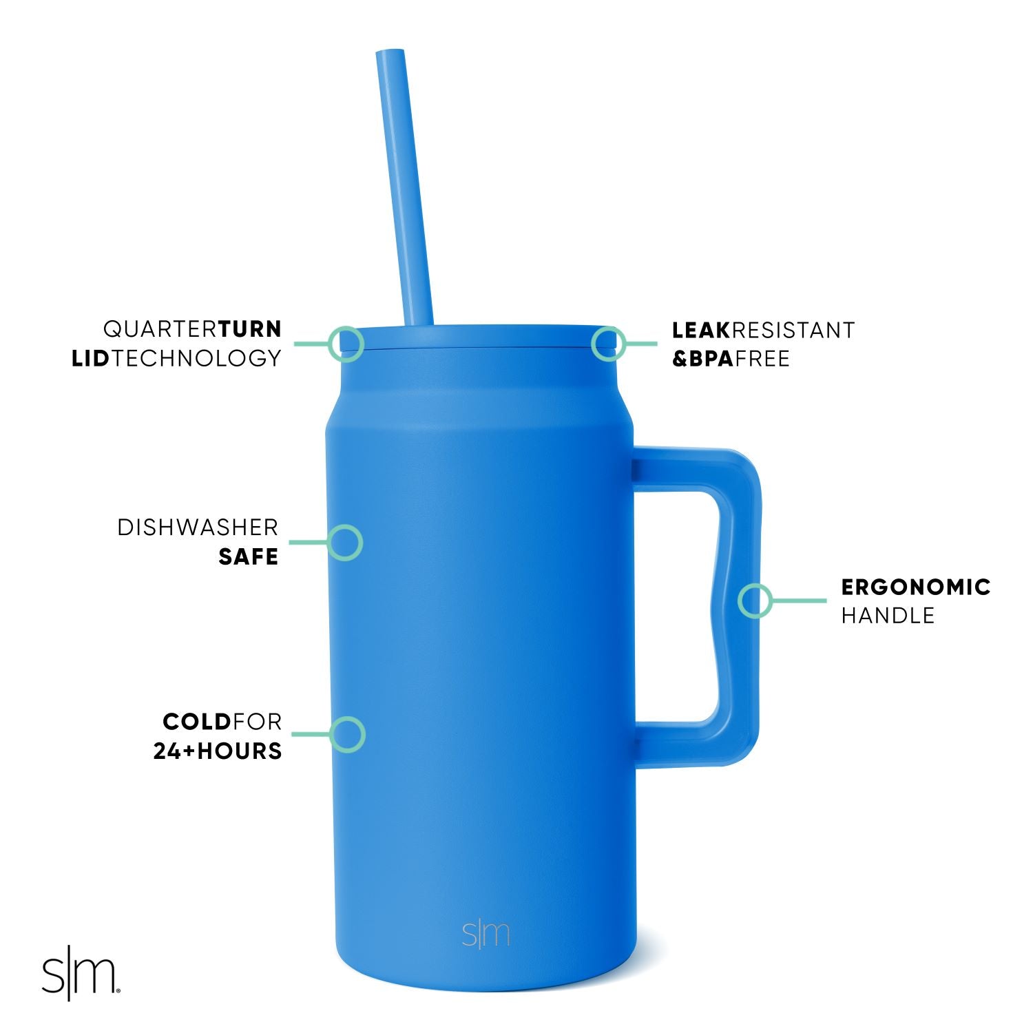 Trek 50Oz Stainless Steel Tumbler with Lid - Insulated Travel Mug for Hot & Cold Drinks - Perfect for Camping, Hiking, and Office Use