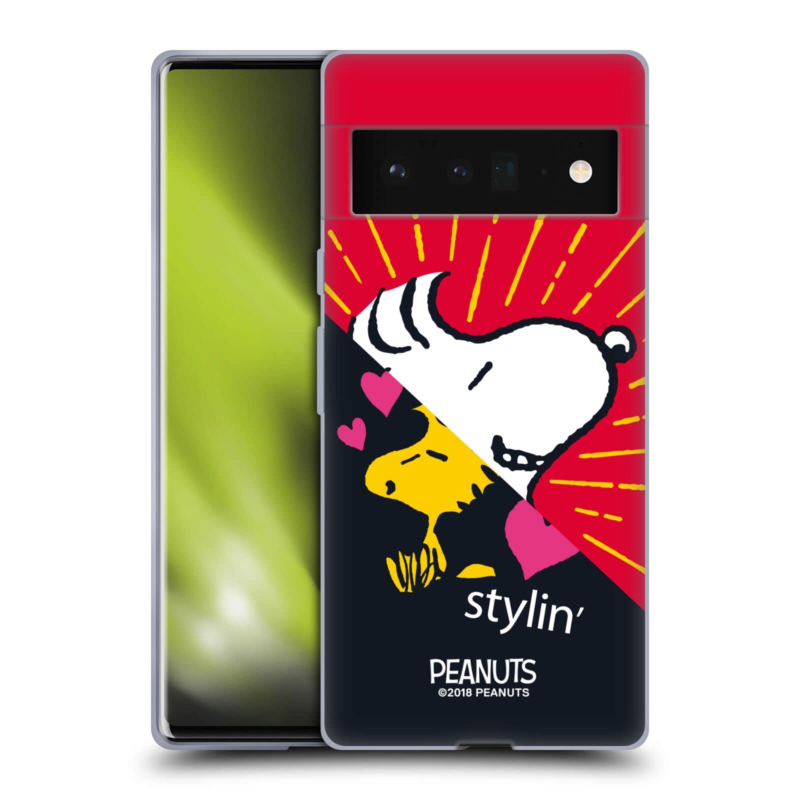 Official Snoopy & Woodstock Soft Gel Case for Google Pixel 6 Pro - Fun & Protective Phone Cover