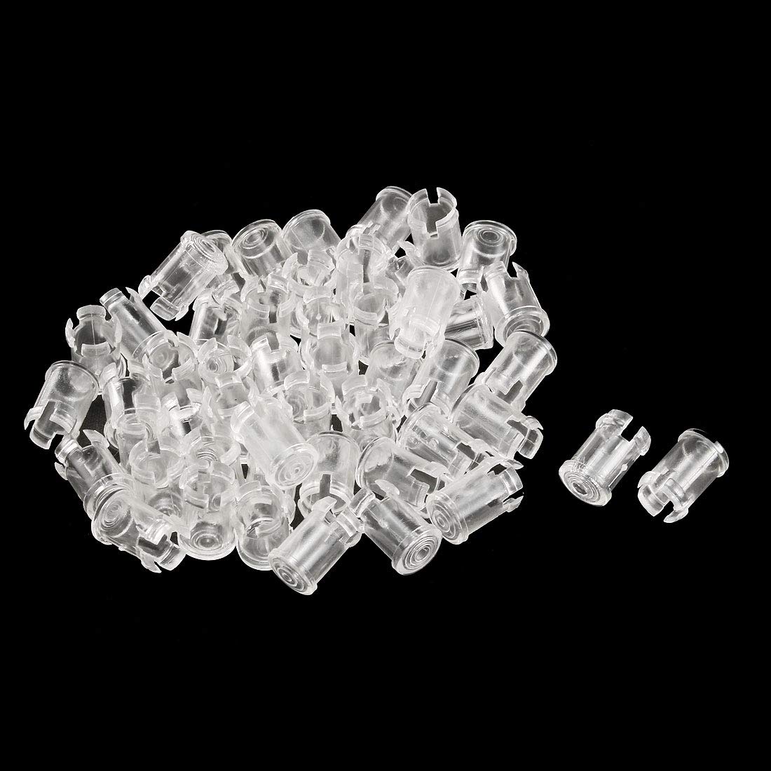 50Pcs 5mm LED Lamp Socket Holders - Clear Plastic Light-Emitting Diode Clip Bezel Mount for Panel Display & DIY Lighting Projects - Perfect for Home, Office, and Workshop Use