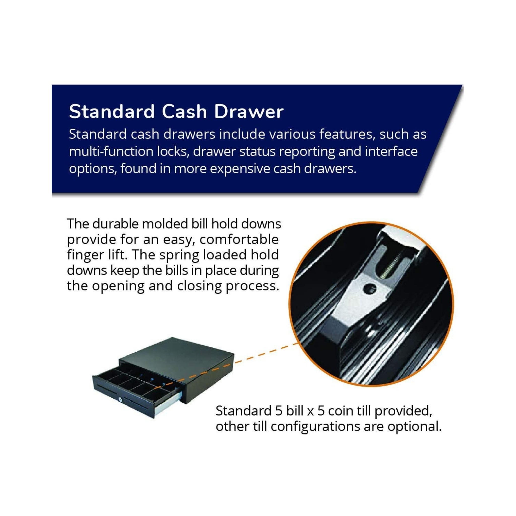 APG Vasario 1616 Dual Media Slot Cash Drawer with USB and 24V Interface - Perfect for Retail Stores, Restaurants, and POS Systems