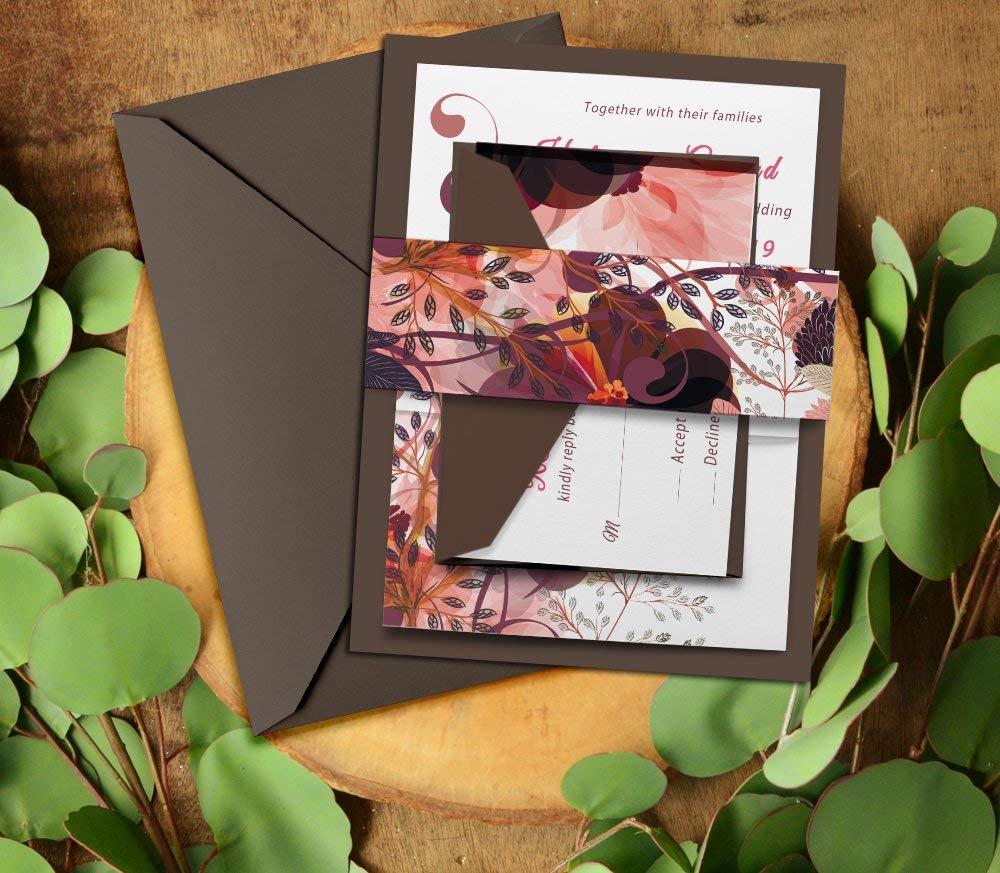 Boho Fall Wedding Invitation Set - Rustic Floral Wedding Cards with Modern Bohemian Design for Autumn Weddings, Bridal Shower & Engagement Parties