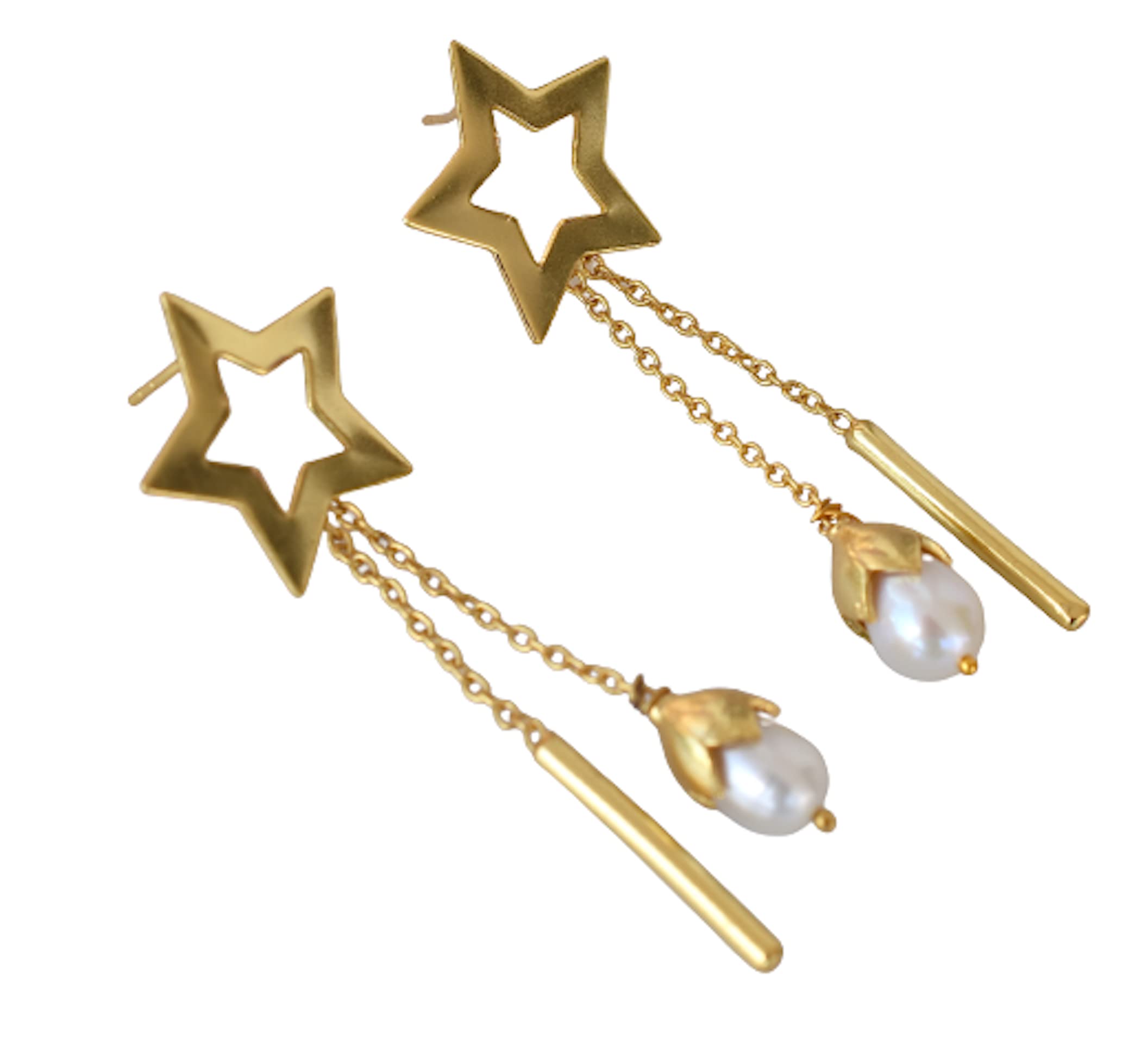 18K Yellow Gold Plated Handmade Earrings for Women - Fashion Jewelry Gift for Her - Designer Gold Filled Earrings VE-404 - Perfect for Weddings, Parties & Special Occasions