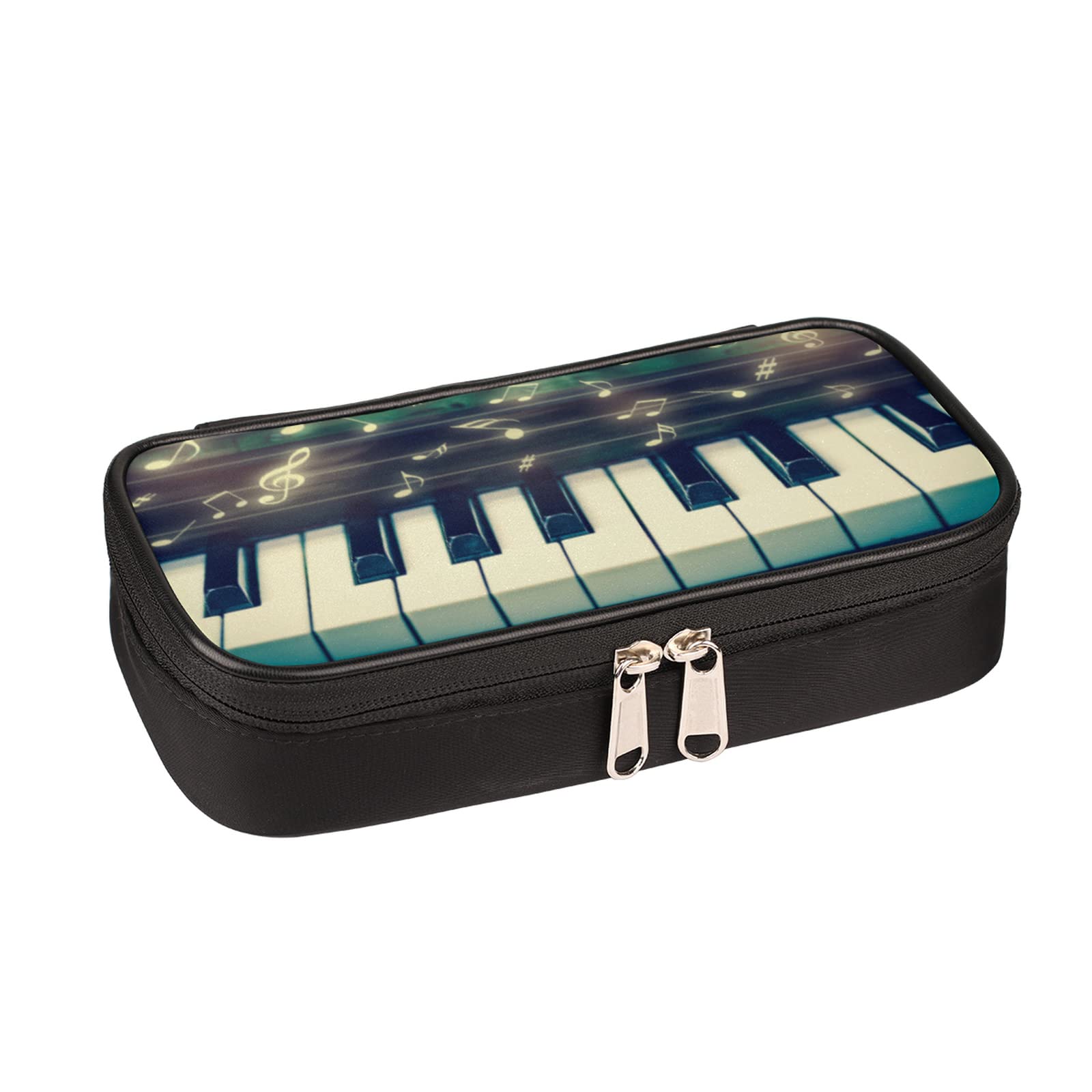 Large Capacity Pencil Case with Piano Keyboard Design - Durable Zippered Pouch for School, Office & Travel (12.5 Inch) - Perfect Stationery Organizer for Kids, Teens & Adults - Ideal for Backpack, Desk & Gift Giving