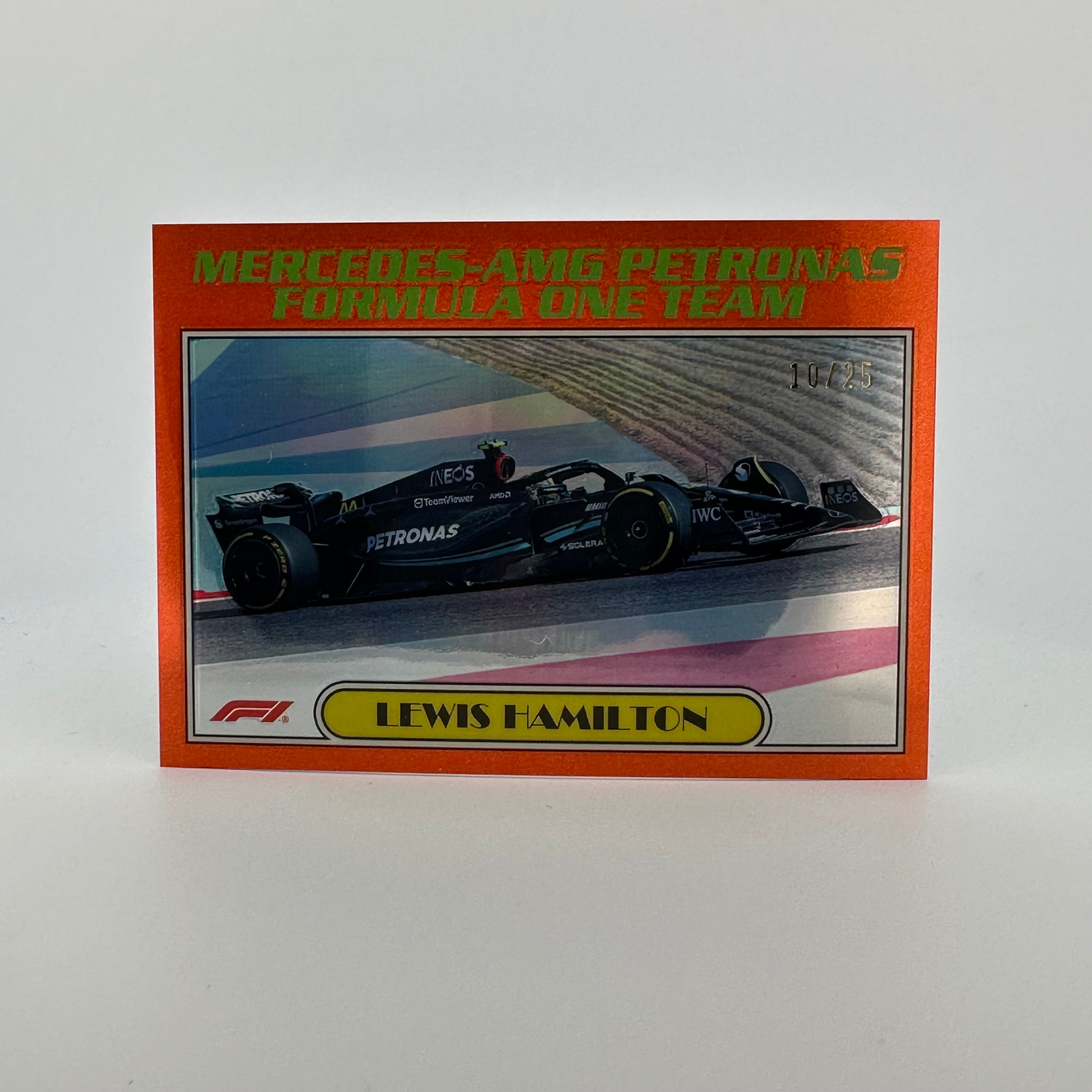 2023 Topps Chrome Lewis Hamilton #AU77 Orange 10/25 - Limited Edition F1 Racing Collectible for Fans & Card Enthusiasts - Perfect for Display, Trading, and Memorabilia Collections