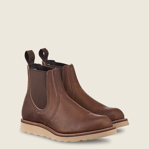 CLASSIC CHELSEA 3190 Amber Harness Work Boots - Men's Waterproof Leather Boots for Construction, Hiking & Outdoor Work - Slip Resistant & Comfortable Safety Shoes