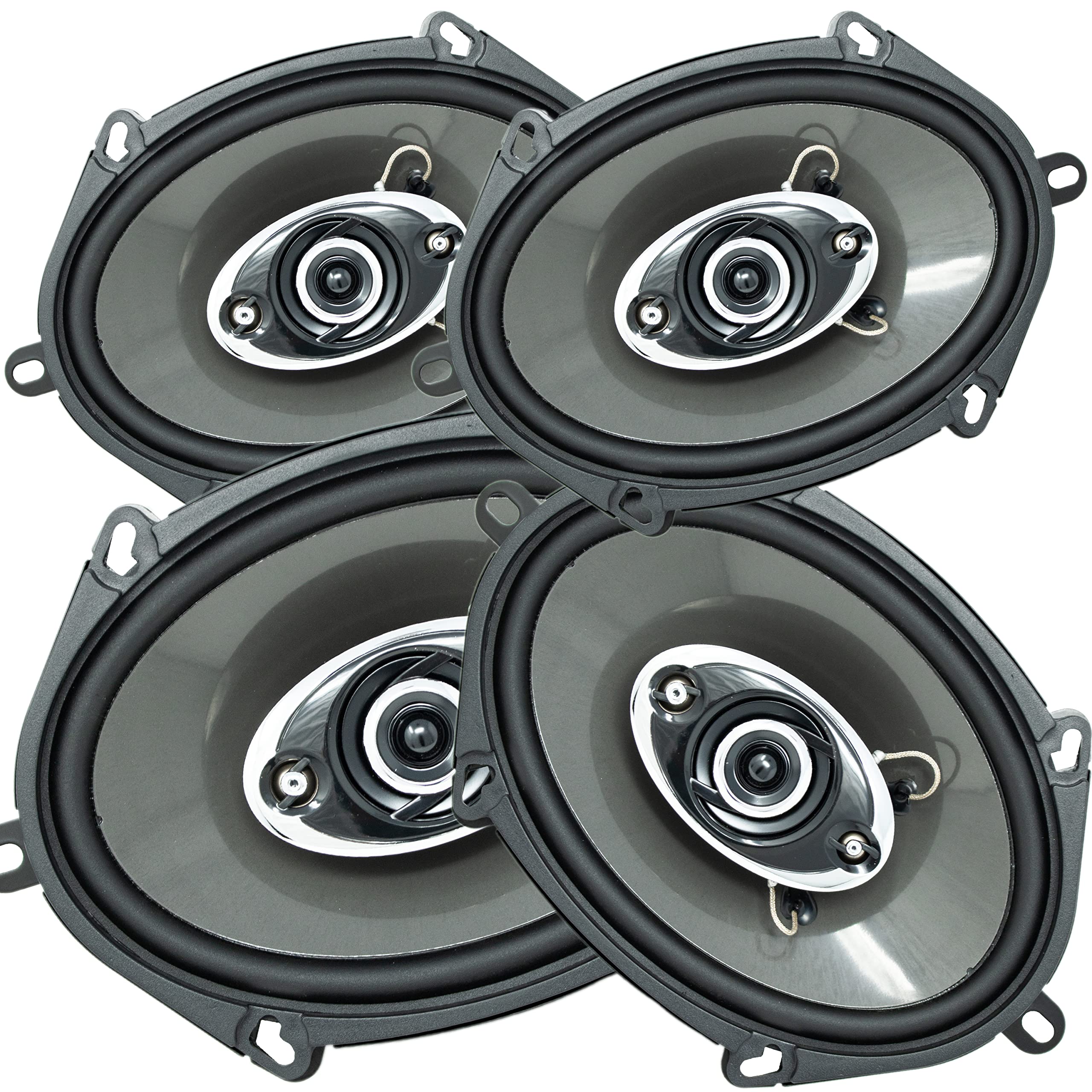 AUDIOTEK 4X K7 5x7 / 6x8 Inch 4-Way 380W Coaxial Car Speakers (2 Pairs, 4 Speakers) - CEA Rated 4 Ohm for Car, RV, ATV, Motorcycle - Premium Sound for Road Trips, Off-Road Adventures & Daily Commuting