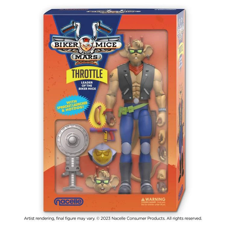 Biker Mice From Mars Throttle Action Figure - Collectible Toy for Fans & Display - Perfect for Home Decor, Gifts, and Sci-Fi Collections