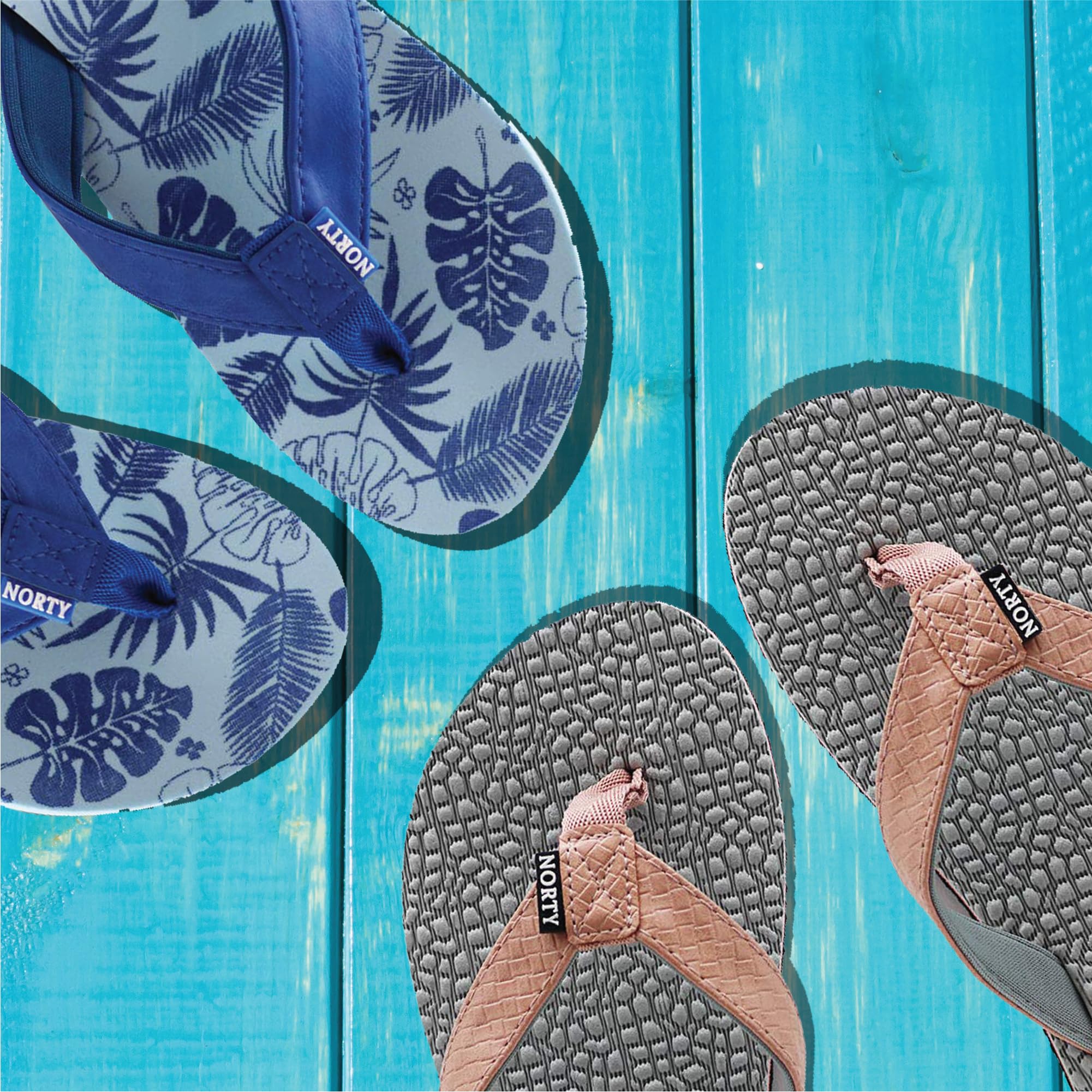 NORTY Women's Casual Flip Flop Thong Sandals - Comfortable Beach Slides for Pool, Vacation & Everyday Wear - Lightweight Summer Slippers for Walking, Travel & Outdoor Activities