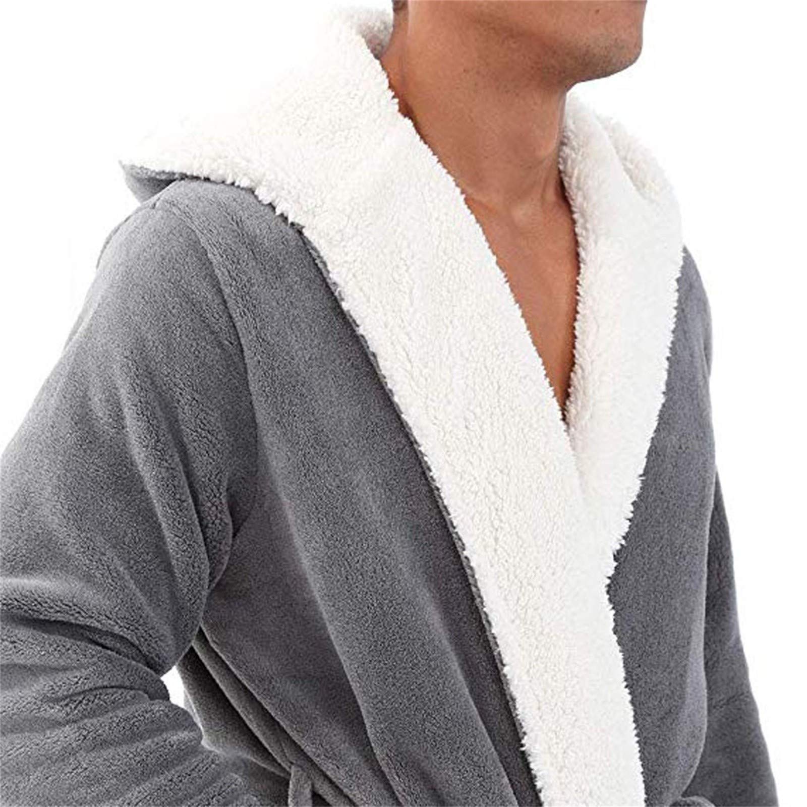 Premium Men's Plush Hooded Bathrobe - Soft Microfiber Sleepwear with Long Sleeves | Cozy Loungewear, Pajama Alternative & Blanket Robe for Home Relaxation, Spa Days & Winter Comfort