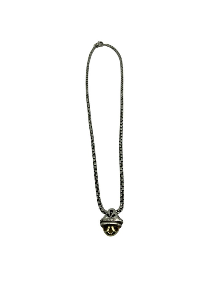 David Yurman 14k Gold & Sterling Silver Acorn Pendant Necklace for Women - Elegant Jewelry Gift for Birthday, Anniversary & Special Occasions