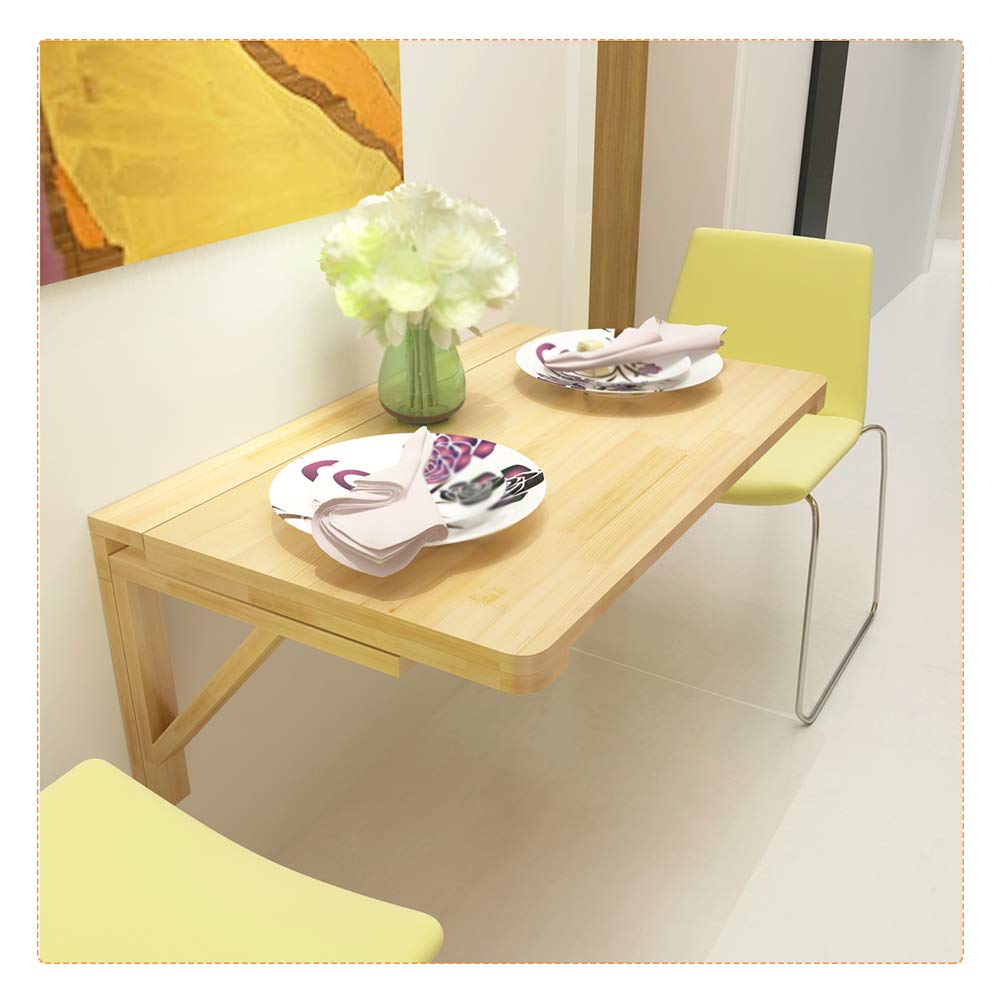 BDGYF Wall Mounted Drop-Leaf Dining Table - Space Saving Folding Desk for Small Spaces, Compact Computer Workstation with Foldable Design | Perfect for Studio Apartments, Kitchen Nooks & Home Offices | Multiple Size Options Available