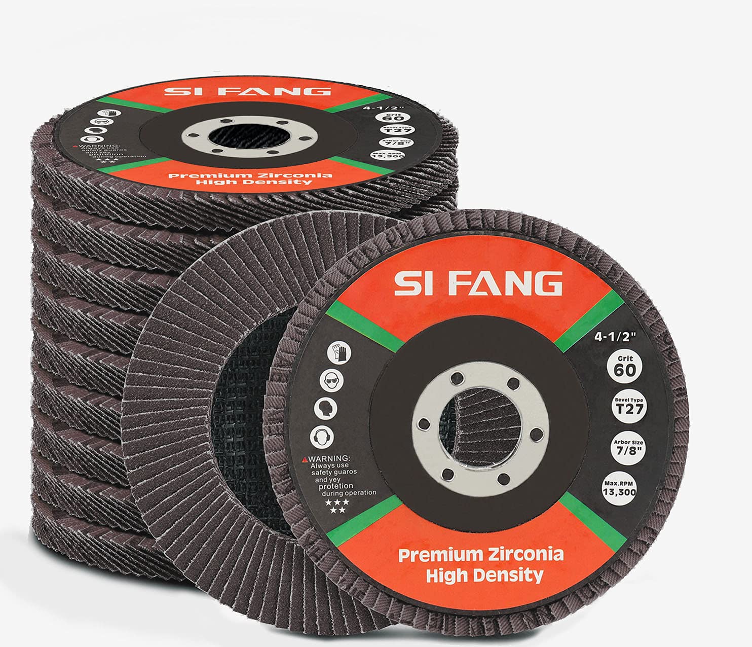 SI FANG 4.5 Inch 320 Grit Aluminum Oxide Flap Discs - 10 Pack Angle Grinder Sanding Discs for Metal Grinding, Wood Sanding & Surface Finishing | Perfect for DIY Projects, Metalworking & Automotive Repair