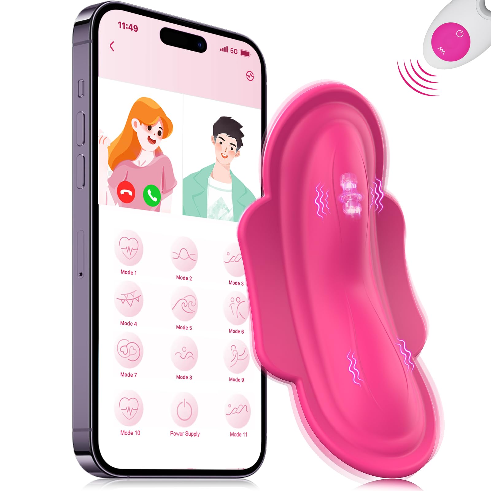 Remote Control Vibrating Panty Sex Toy for Women & Couples - APP Controlled Mini Egg Bullet, Clitoral & G-Spot Stimulator with Butterfly & Tongue Licking Modes - Perfect for Discreet Public Play, Couples Foreplay & Solo Pleasure