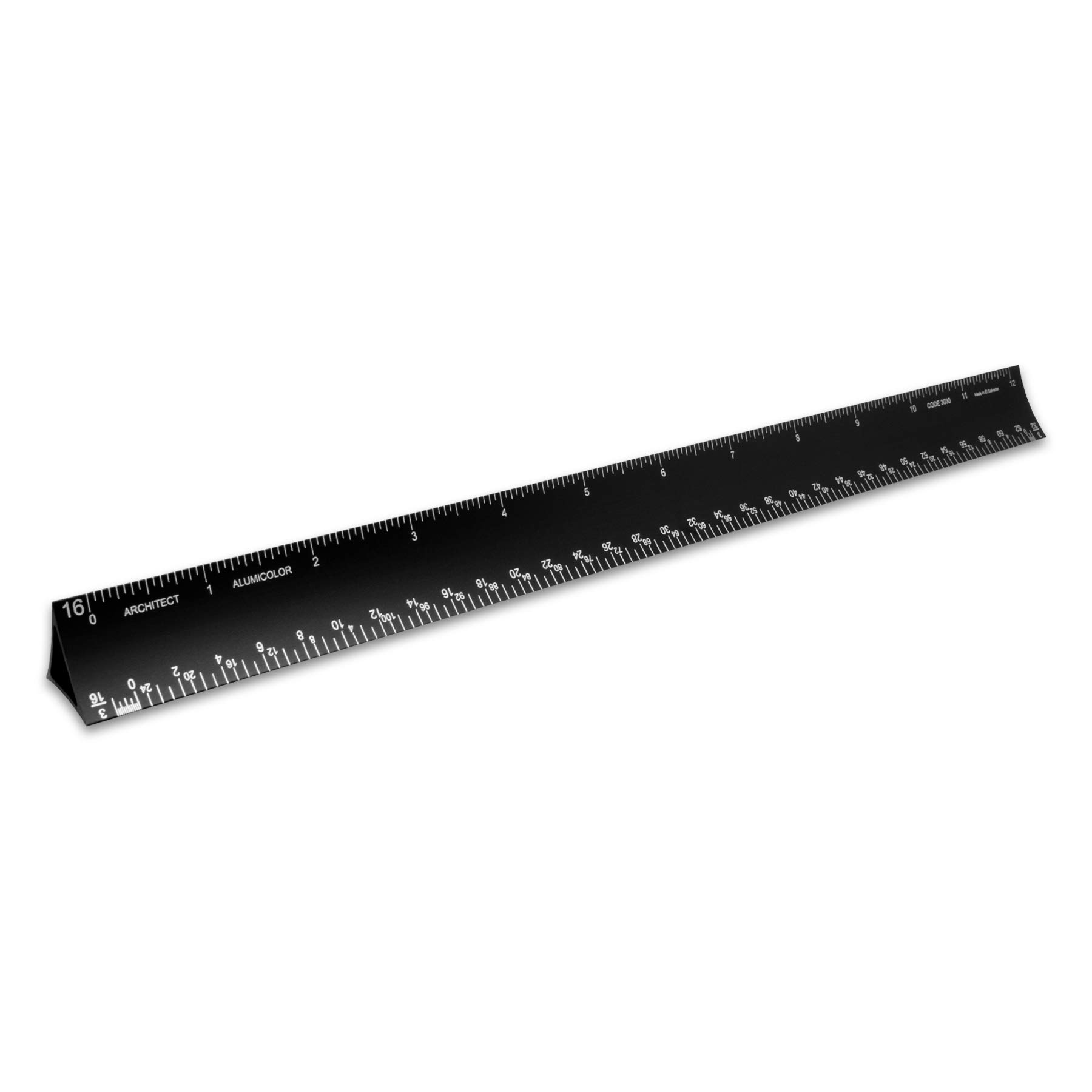 Alumicolor Aluminum Architect Hollow Drafting Scale Ruler - 12 Inch Professional Drawing Tool for School, Office, Art & Engineering Drafting - Perfect for Blueprint Reading, Technical Sketching & Design Projects (Black)