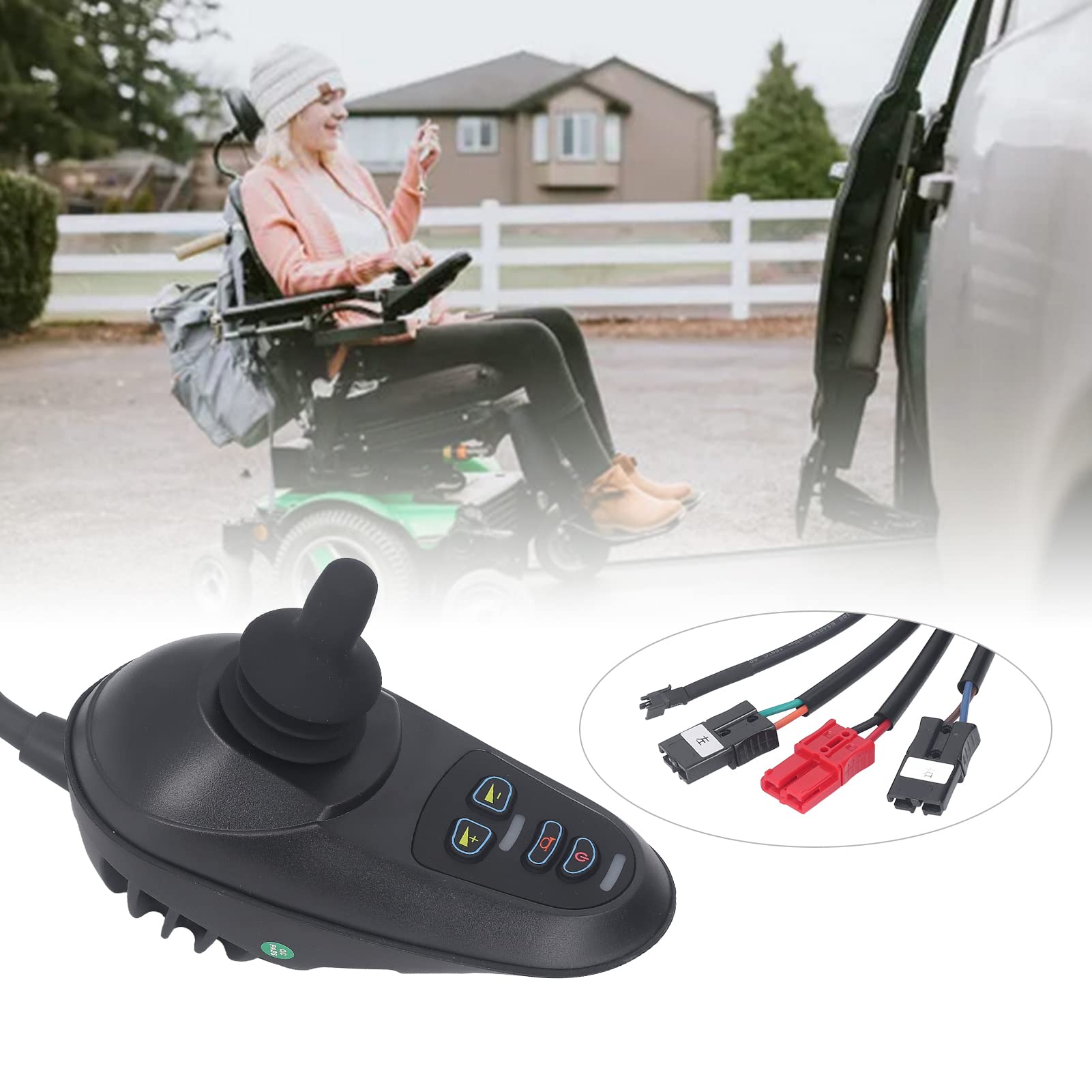 Electric Wheelchair Joystick Controller - 50A DC 24V Wheelchair Brake Controller for Enhanced Safety | Mobility Scooter & Power Wheelchair Accessory | Perfect for Indoor/Outdoor Use & Daily Commuting