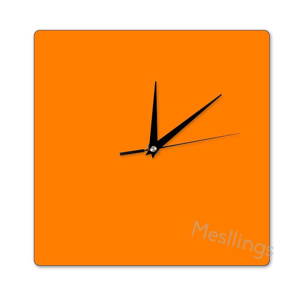 Orange Square Scale-Free Wall Clock - Retro Hanging Clock for Kitchen, Office & Home Decor - Perfect for Modern Farmhouse, Industrial Loft & Vintage Style Spaces