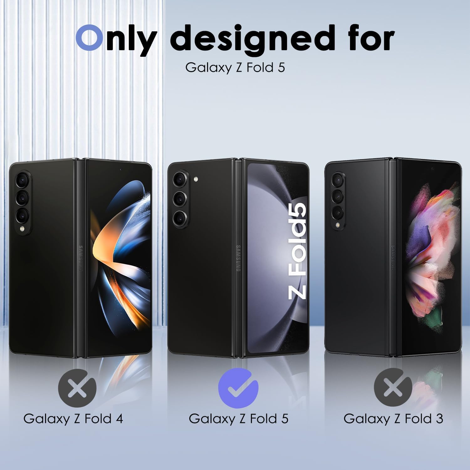 Samsung Galaxy Z Fold 5 Screen Protector 2-Pack - HD Clear, Anti-Scratch for Daily Use