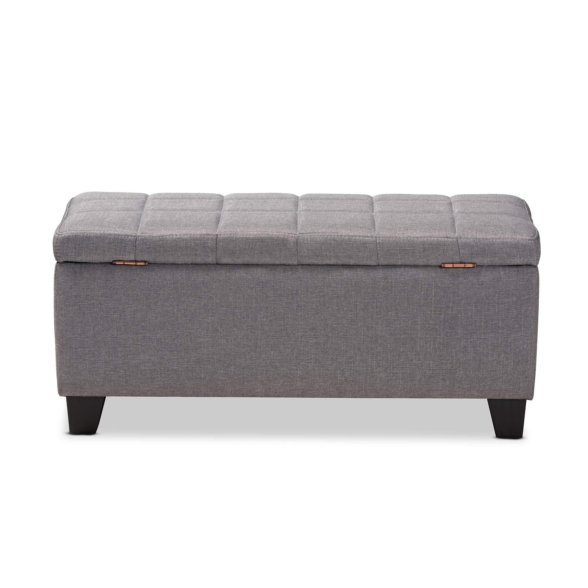 Baxton Studio Modern Gray Ottoman - Versatile Footrest, Extra Seating & Storage for Living Room, Bedroom & Office
