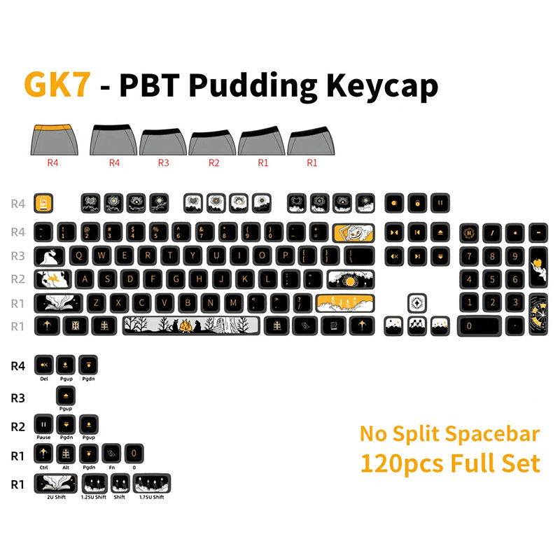 SKYLOONG Dark Fairy Translucent GK7 Profile 120-Key Keycap Set for Mechanical Keyboards - Perfect for Gaming, Typing & Custom Builds
