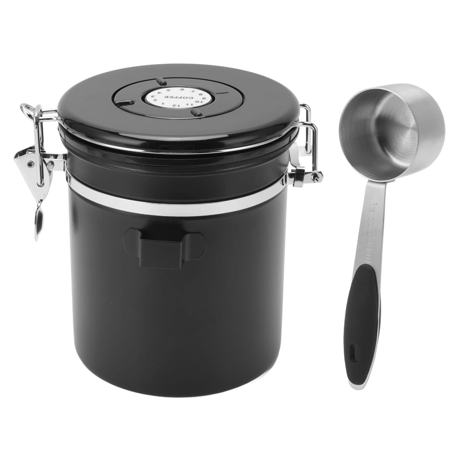 Premium Airtight Coffee Storage Container - Stainless Steel Coffee Bean Canister for Freshness & Flavor Preservation | Ideal for Kitchen, Office, or Travel Use