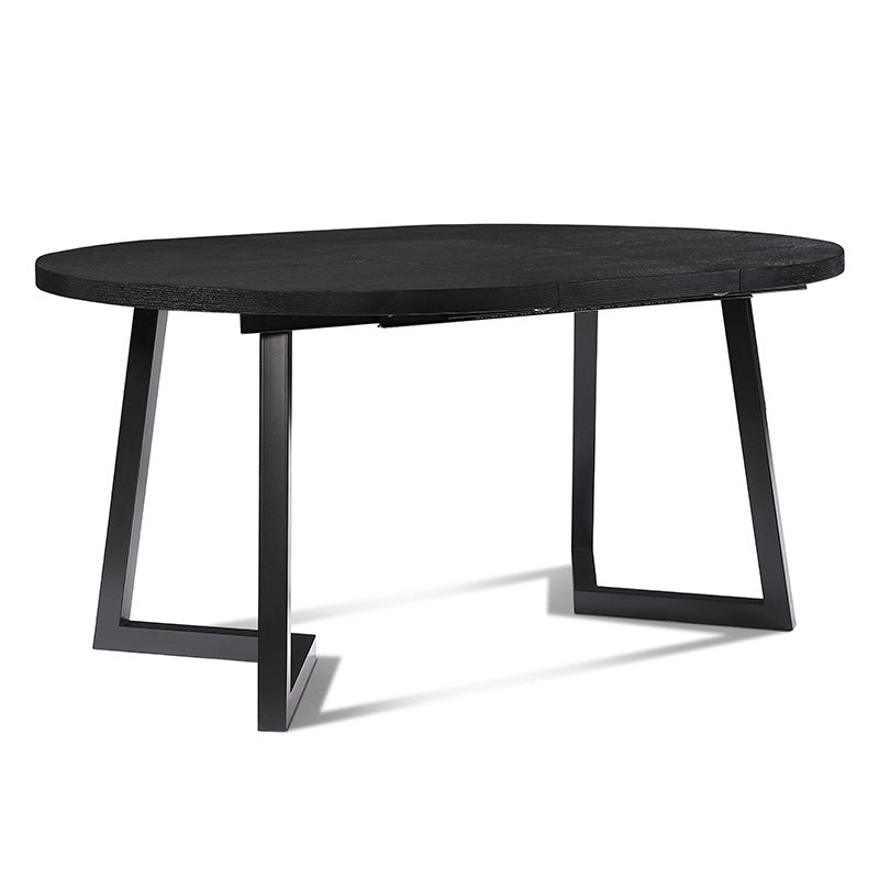 NOVAH Extendable Dining Table 120-200cm, Black - Expandable Kitchen Table for Small Spaces, Perfect for Family Dinners & Entertaining Guests
