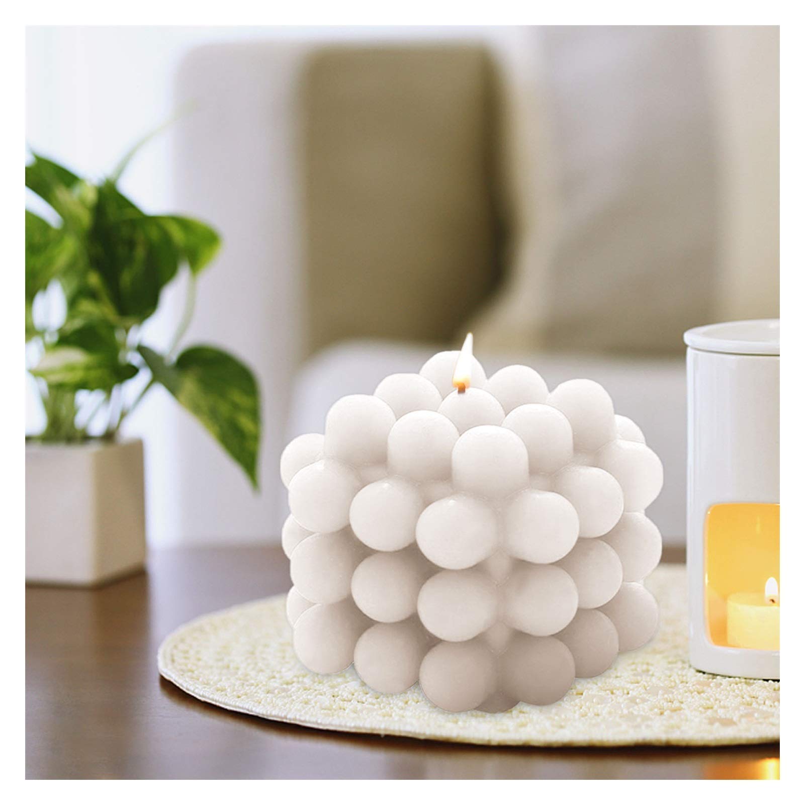Blue Soy Wax Aromatherapy Cube Candle - Cute Scented Relaxing Candles for Birthday Gifts, Romantic Dates & Home Decor | Eco-Friendly Small Candles for Stress Relief & Mood Enhancement