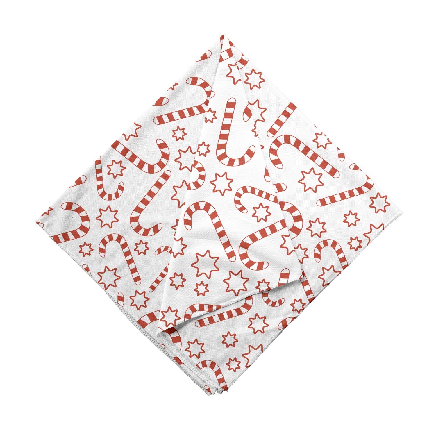 Ambesonne Candy Cane Bandana - Christmas Themed Star Pattern Unisex Head & Neck Scarf for Holiday Parties & Festive Outfits