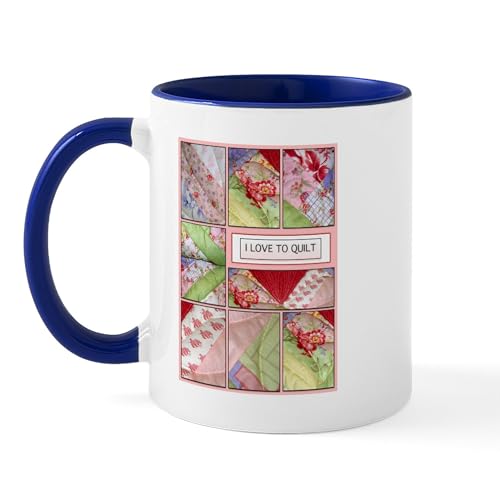 White/Navy Inside - Shana's Quilt Mug