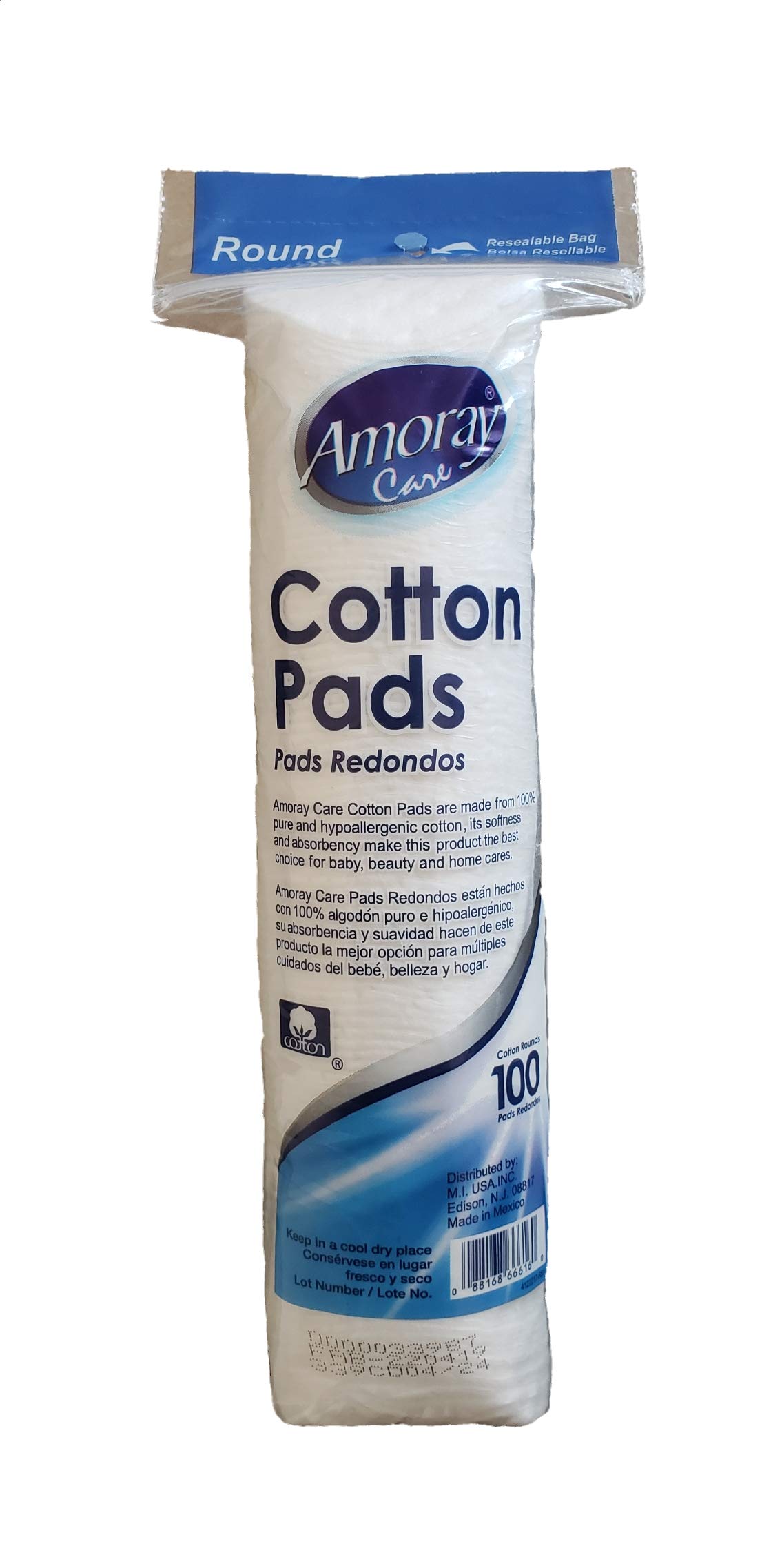 Amoray Care 600 Count 100% Pure Cotton Pads | Hypoallergenic & Lint-Free Makeup Remover Wipes | Gentle for Face, Eyes & Skin Care | Perfect for Daily Makeup Removal, Nail Polish Application & First Aid